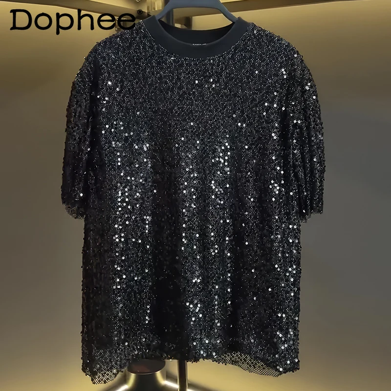 2025 Summer New Heavy Industry Sequins Fashion Trend T-Shirt Crew Neck Casual Loose Teen Handsome Short Sleeve Men
2025 Summer New Heavy Industry Sequins Fashion Trend T-Shirt Crew Neck Casual Loose Teen Handsome Short Sleeve Men