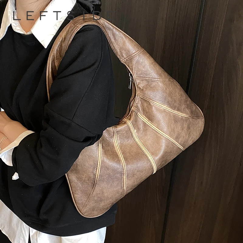 LEFTSIDE 2025 Retro Trend Small Splicing Leather New Shoulder Bag Women Korean Fashion Handbags and Purses Lady Underarm Bag
LEFTSIDE 2025 Retro Trend Small Splicing Leather New Shoulder Bag Women Korean Fashion Handbags and Purses Lady Underarm Bag