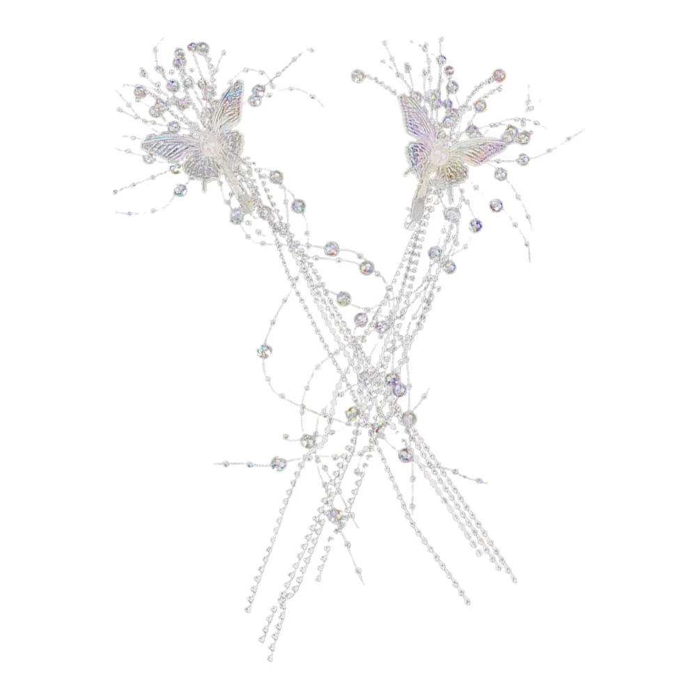 2 Pcs Butterfly Tassel Hair Clip Rhinestone Pearl Bridal Headpiece Elegant Wedding Hairpin Shiny Metal Special Occasions
2 Pcs Butterfly Tassel Hair Clip Rhinestone Pearl Bridal Headpiece Elegant Wedding Hairpin Shiny Metal Special Occasions