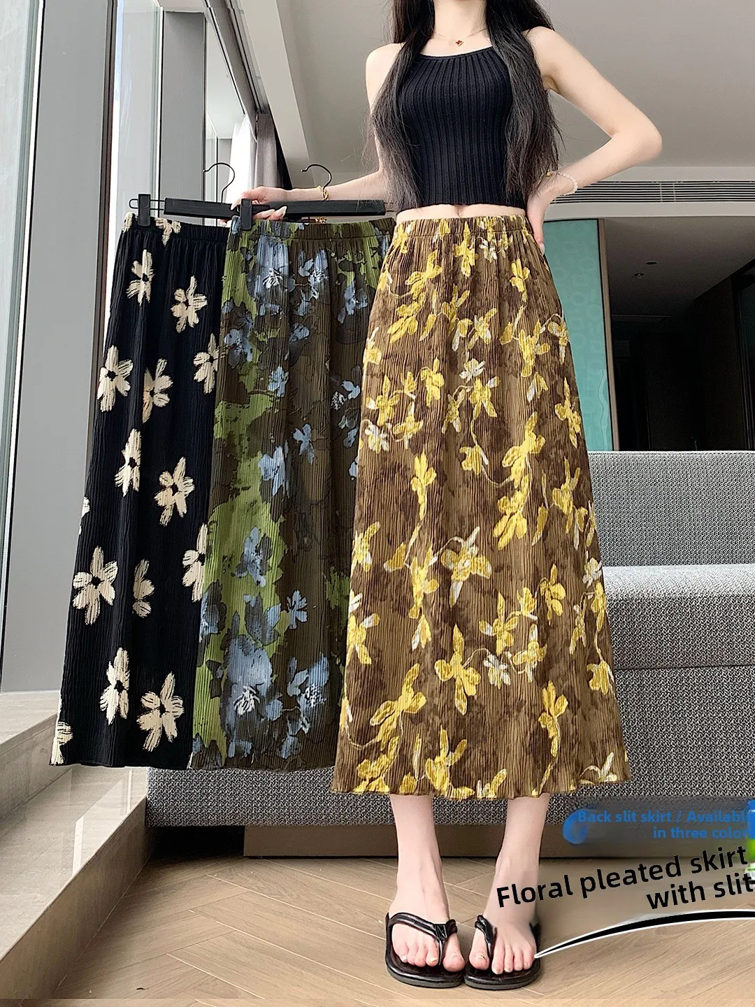 High Waist Midi Skirt Women's Floral Print Pleated Korean Style Summer New plus Size Slimming Skirt City Commute Casual Wear
High Waist Midi Skirt Women's Floral Print Pleated Korean Style Summer New plus Size Slimming Skirt City Commute Casual Wear