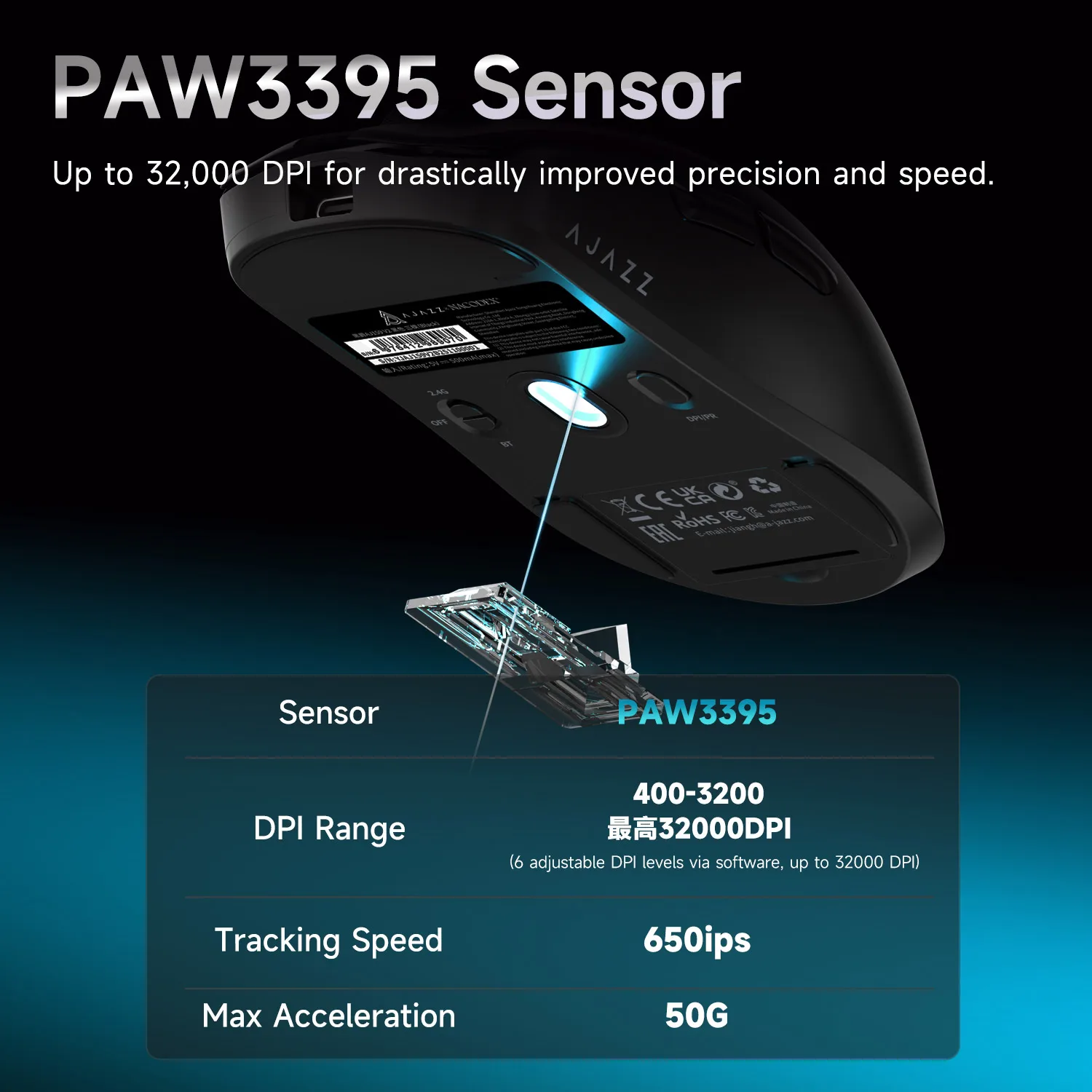 AJ159V2 Wireless Mouse PAW3395 2.4GBluetooth Tri-Mode Lightweight Long Battery Life Low Latency RGB Lighting Saipengbok
AJ159V2 Wireless Mouse PAW3395 2.4GBluetooth Tri-Mode Lightweight Long Battery Life Low Latency RGB Lighting Saipengbok