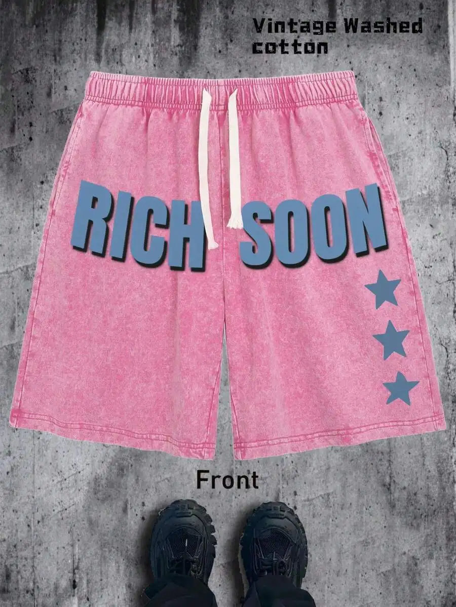 Vintage Washed Cotton Drawstring Shorts Men Casual Letter Star Print Summer Bottoms
Vintage Washed Cotton Drawstring Shorts Men Casual Letter Star Print Summer Bottoms