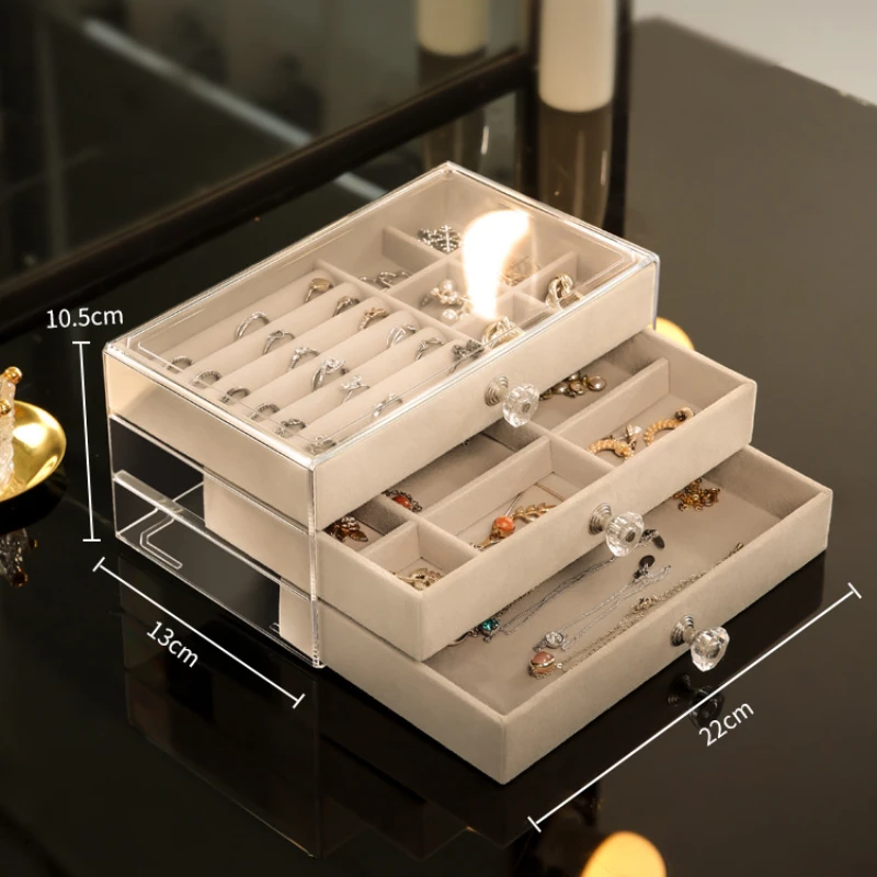 3-layer Transparent Drawer-type Storage Box for Earrings Rings Necklaces Multifunctional Dust-proof Storage Rack for Girls Gifts
3-layer Transparent Drawer-type Storage Box for Earrings Rings Necklaces Multifunctional Dust-proof Storage Rack for Girls Gifts