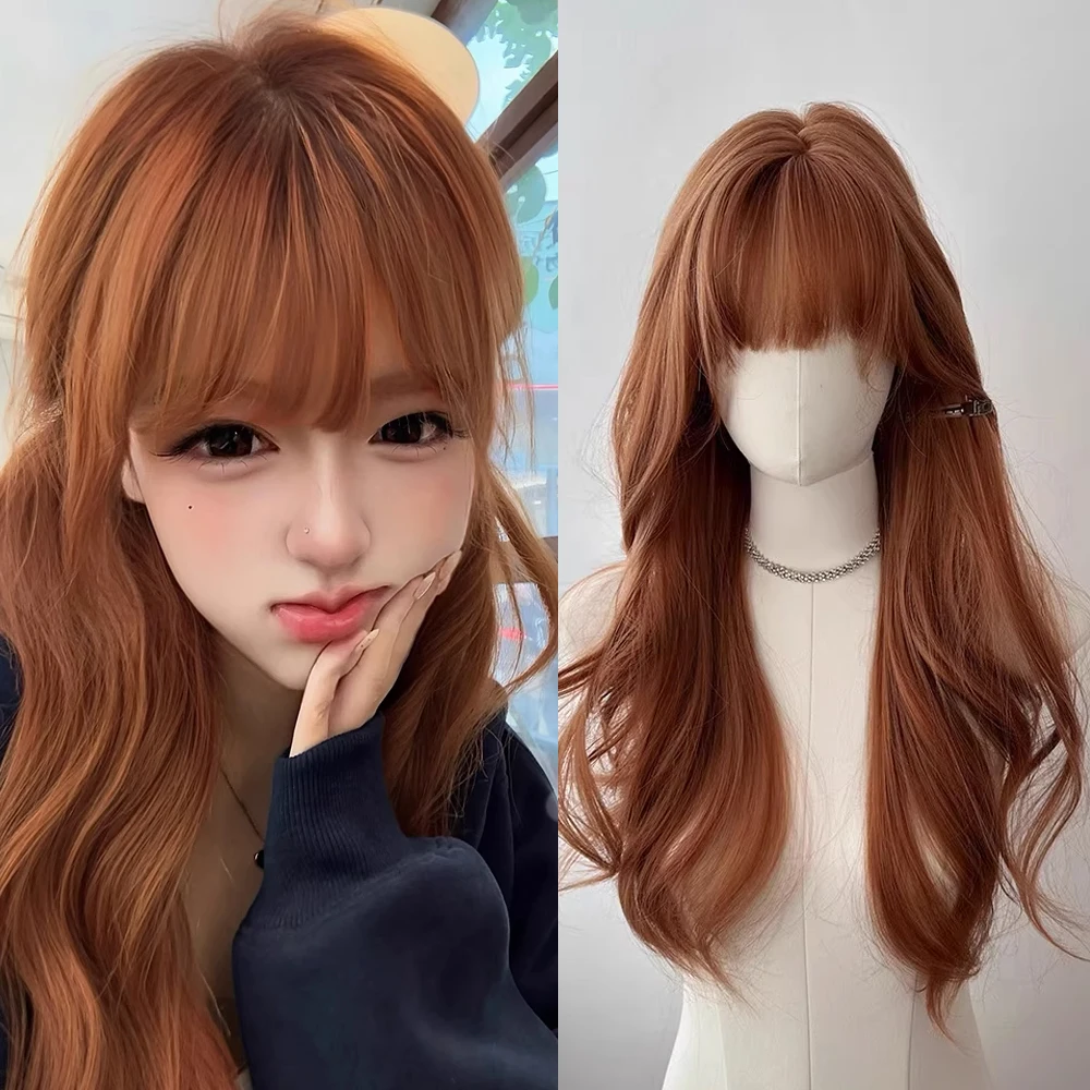 Коричневые длинные волнистые синтетические парики с челкой Лолита Косплей Пушистый женский парик Термостойкий для повседневной вечеринки
Коричневые длинные волнистые синтетические парики с челкой Лолита Косплей Пушистый женский парик Термостойкий для повседневной вечеринки