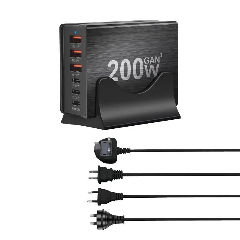 New 200W 6-Port Charging Station Hub Fast Compact GaN Charger Power Adapte USB C Fast Charger ForCell phones, tablets
New 200W 6-Port Charging Station Hub Fast Compact GaN Charger Power Adapte USB C Fast Charger ForCell phones, tablets