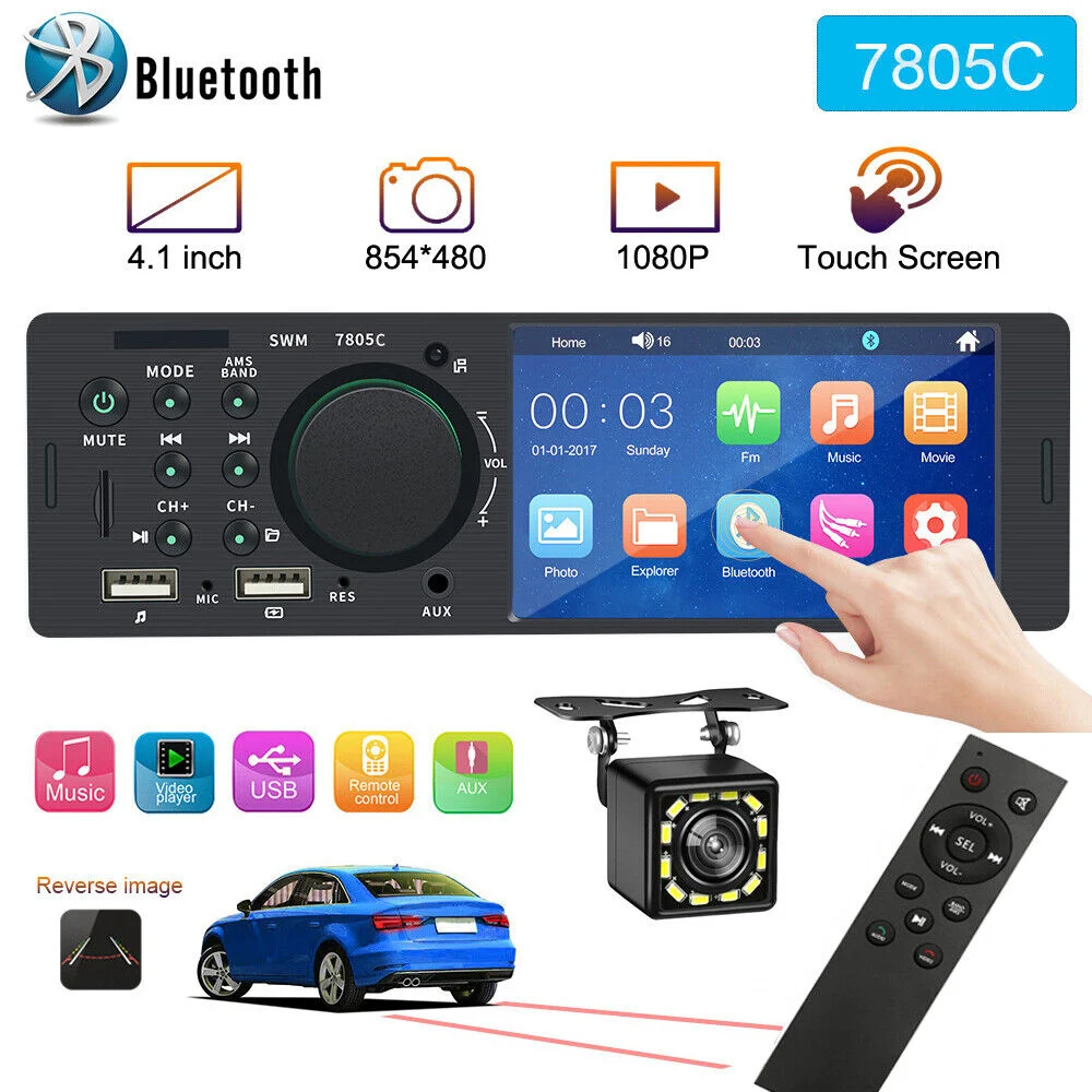 Автомагнитола 7805C с сенсорным экраном, 1 Din, Bluetooth, музыкальная система громкой связи, mp5-плеер, TF, USB-зарядка, удаленная аудиосистема, ISO 4,1 дюйма
Автомагнитола 7805C с сенсорным экраном, 1 Din, Bluetooth, музыкальная система громкой связи, mp5-плеер, TF, USB-зарядка, удаленная аудиосистема, ISO 4,1 дюйма