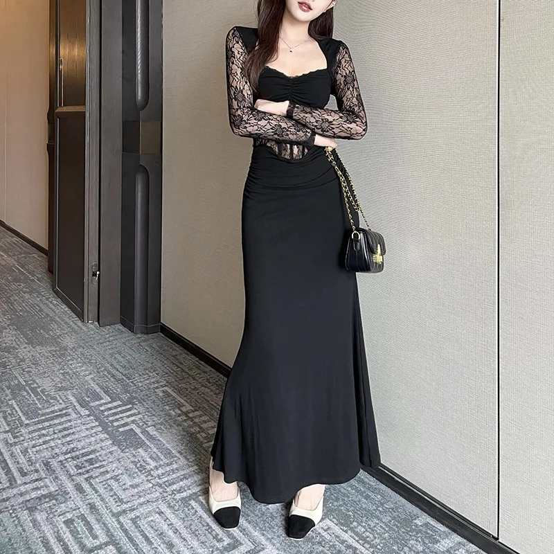 Винтажное вечернее однотонное женское кружевное мини-платье, облегающее сексуальное платье с очаровательной рыбьей косточкой для взрослых, вечерние платья с кружевом и длинным рукавомПлатье
Винтажное вечернее однотонное женское кружевное мини-платье, облегающее сексуальное платье с очаровательной рыбьей косточкой для взрослых, вечерние платья с кружевом и длинным рукавомПлатье