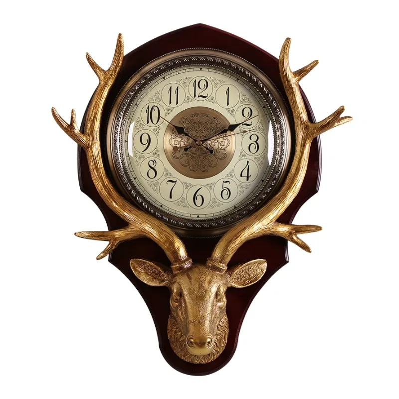 Deer head solid wood clock wall clock Nordic European creative living room atmosphere American home new Chinese retro quartz clo
Deer head solid wood clock wall clock Nordic European creative living room atmosphere American home new Chinese retro quartz clo