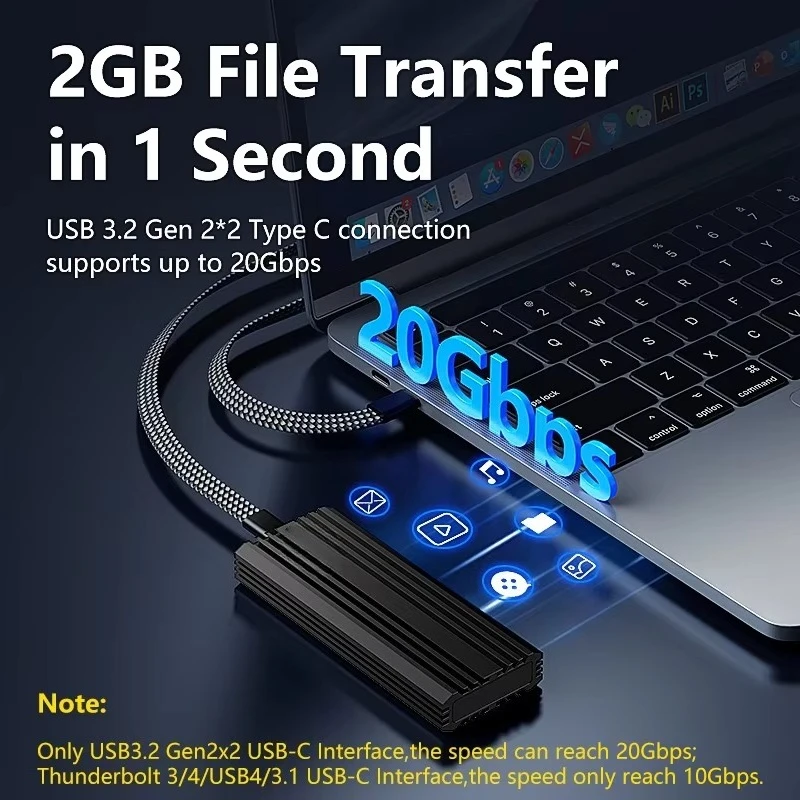 EE1 2230 2242 2260 2280 M.2 NVME SSD Enclosure USB 3.2 Gen 2 to PCI-E M.2 SSD Case NVME Enclosure Aluminum USB-C NVME SSD
EE1 2230 2242 2260 2280 M.2 NVME SSD Enclosure USB 3.2 Gen 2 to PCI-E M.2 SSD Case NVME Enclosure Aluminum USB-C NVME SSD