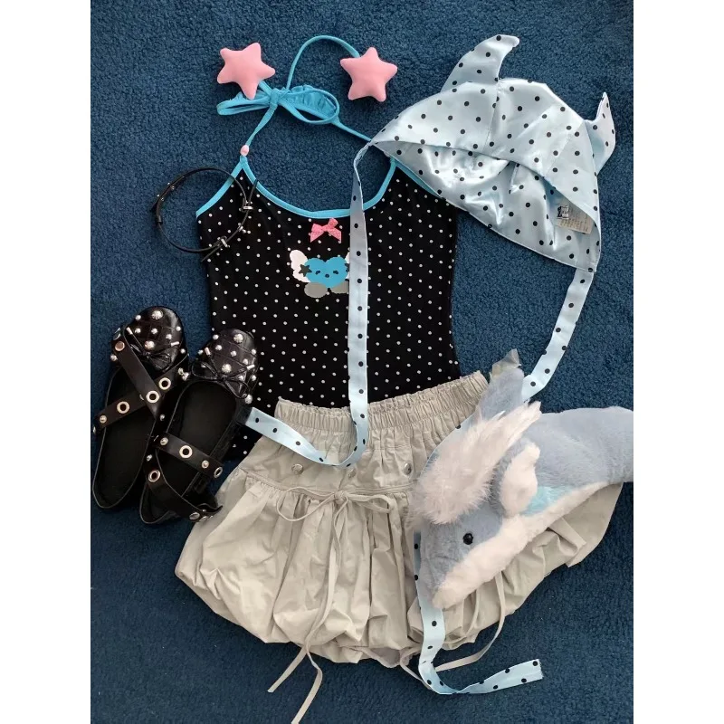 Women's Street Dopamine Hottie Camisole Japanese Subculture Cartoon Print Halter Vest Kawaii Star Patchwork Tanks Slim Chic Tops
Women's Street Dopamine Hottie Camisole Japanese Subculture Cartoon Print Halter Vest Kawaii Star Patchwork Tanks Slim Chic Tops