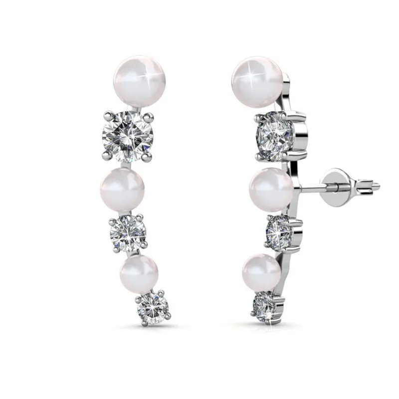 Daisini Pearl Stud Earrings Women Embellished with Premium Grade Crystal From Swarovski Durable and Fashionable Brass Jewelry
Daisini Pearl Stud Earrings Women Embellished with Premium Grade Crystal From Swarovski Durable and Fashionable Brass Jewelry
