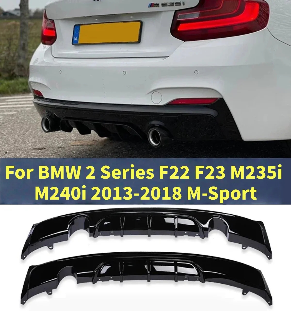 M-Sport Car Rear Bumper Diffuser Rear Splitters Spoiler Lip Body Kit For BMW 2 Series F22 F23 M235i M240i 2013-2018
M-Sport Car Rear Bumper Diffuser Rear Splitters Spoiler Lip Body Kit For BMW 2 Series F22 F23 M235i M240i 2013-2018
