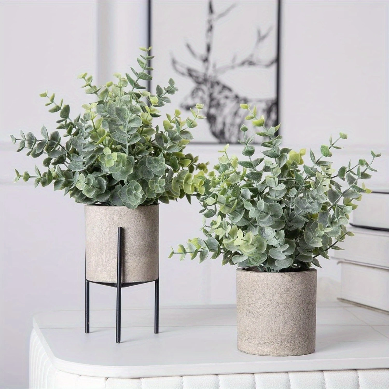 2Pcs Artificial Eucalyptus Potted Plants Small Fake Plants in Pots Faux Eucalyptus Potted Plant Set for Shelf Decoration Office
2Pcs Artificial Eucalyptus Potted Plants Small Fake Plants in Pots Faux Eucalyptus Potted Plant Set for Shelf Decoration Office