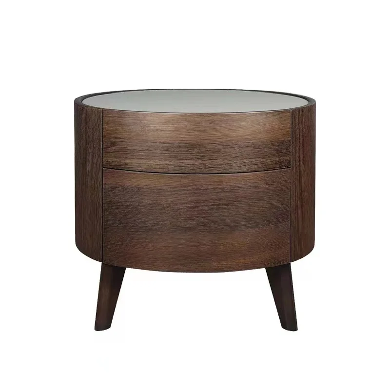 Round bedside table, Nordic style, simple and modern, solid wood furniture, Italian minimalist bedside table 
Round bedside table, Nordic style, simple and modern, solid wood furniture, Italian minimalist bedside table