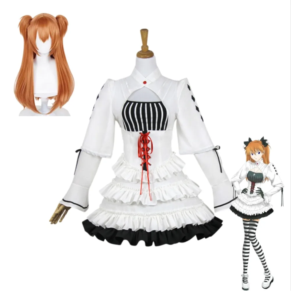 Asuka Langley Soryu Cosplay Costume White Ruffled Dress Full Set with Crinoline Adult Women Halloween Comic Con Carnival Outfit
Asuka Langley Soryu Cosplay Costume White Ruffled Dress Full Set with Crinoline Adult Women Halloween Comic Con Carnival Outfit