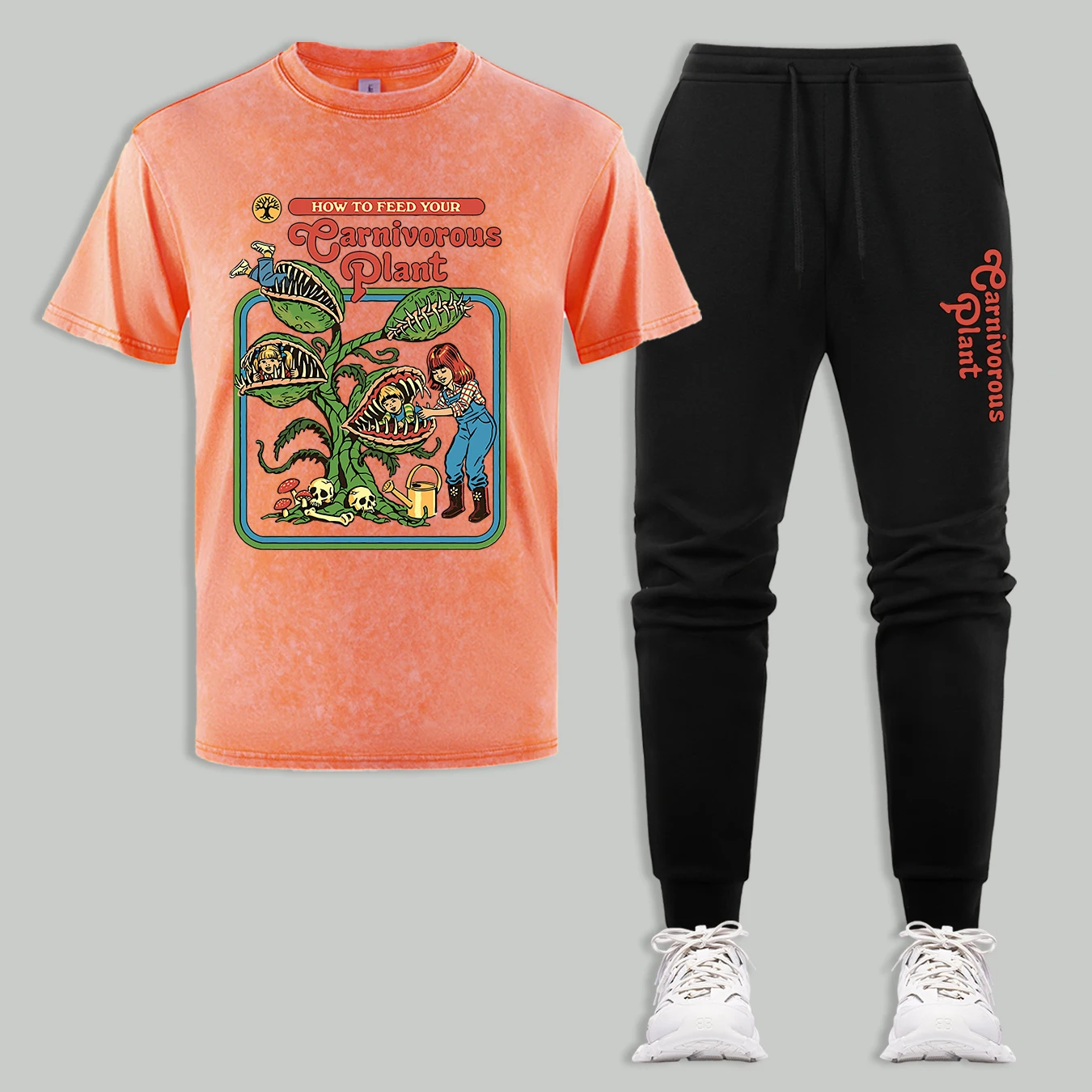 Earnivorous Plant Pattern Washed T-Shirts Men Casual Speatpants Soft Sportwear Warm Clothes O-Neck Short Sleeve Trousers Set 
Earnivorous Plant Pattern Washed T-Shirts Men Casual Speatpants Soft Sportwear Warm Clothes O-Neck Short Sleeve Trousers Set