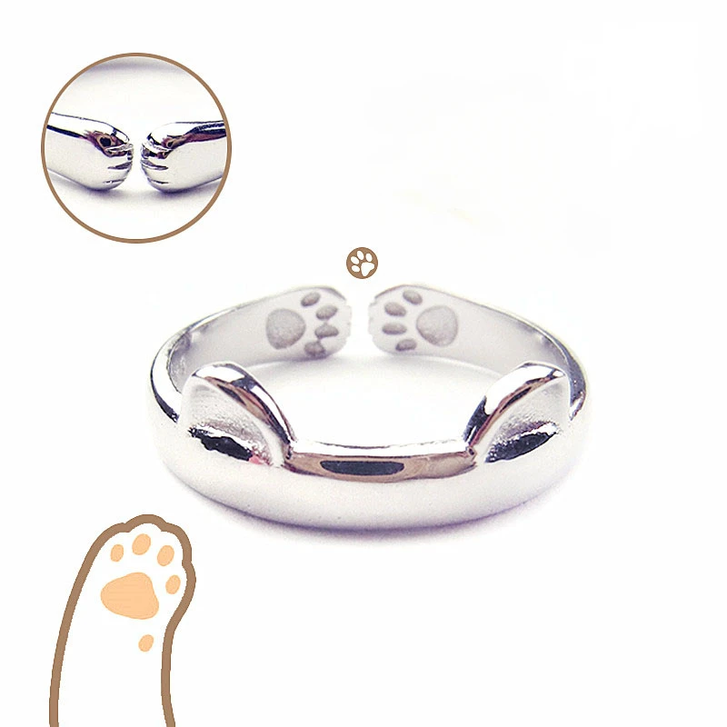925 Sterling Silver cat footprints Open Rings For Women Fashion Prevent Allergy jewelry
925 Sterling Silver cat footprints Open Rings For Women Fashion Prevent Allergy jewelry