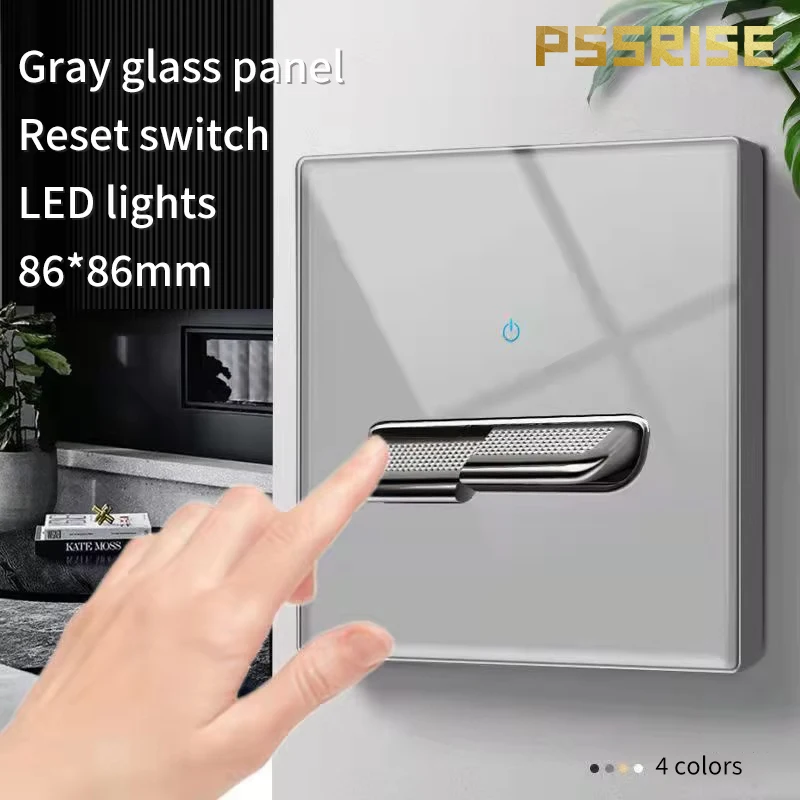 PSSRISE Grey Tempered Glass Wall Switch Panel Led European 16A Socket Retro Toggle Light Switch Eu Uk US Standard Socket 1-4gang
PSSRISE Grey Tempered Glass Wall Switch Panel Led European 16A Socket Retro Toggle Light Switch Eu Uk US Standard Socket 1-4gang