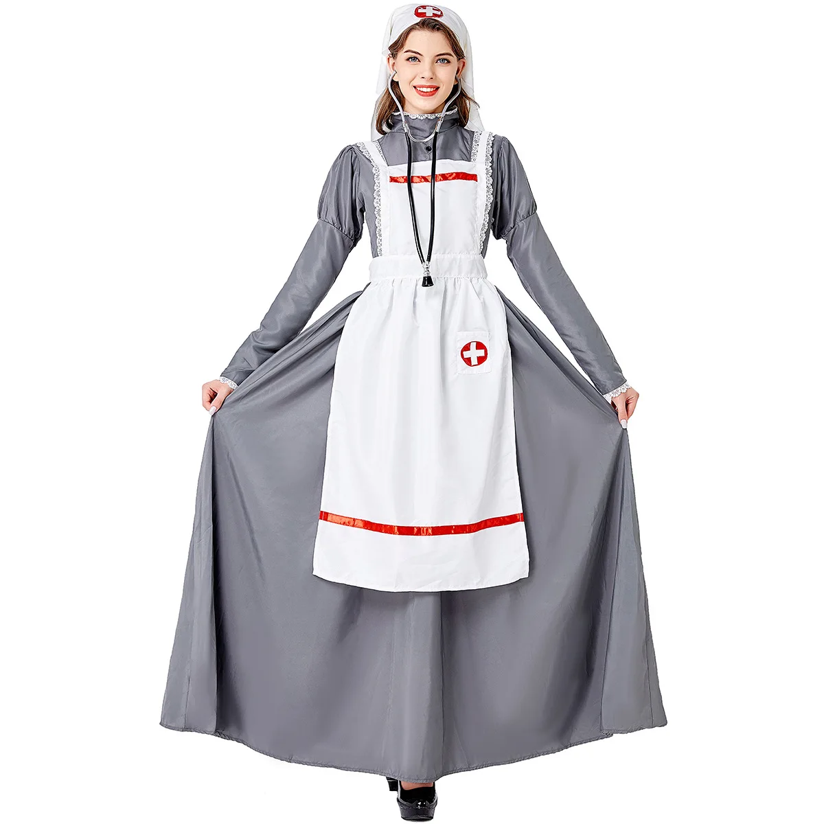 Medieval Nurse orm Set loween Role-plang Women's Nursing Costume Medieval Healtare Theme Par Wear Summer 2023
Medieval Nurse orm Set loween Role-plang Women's Nursing Costume Medieval Healtare Theme Par Wear Summer 2023