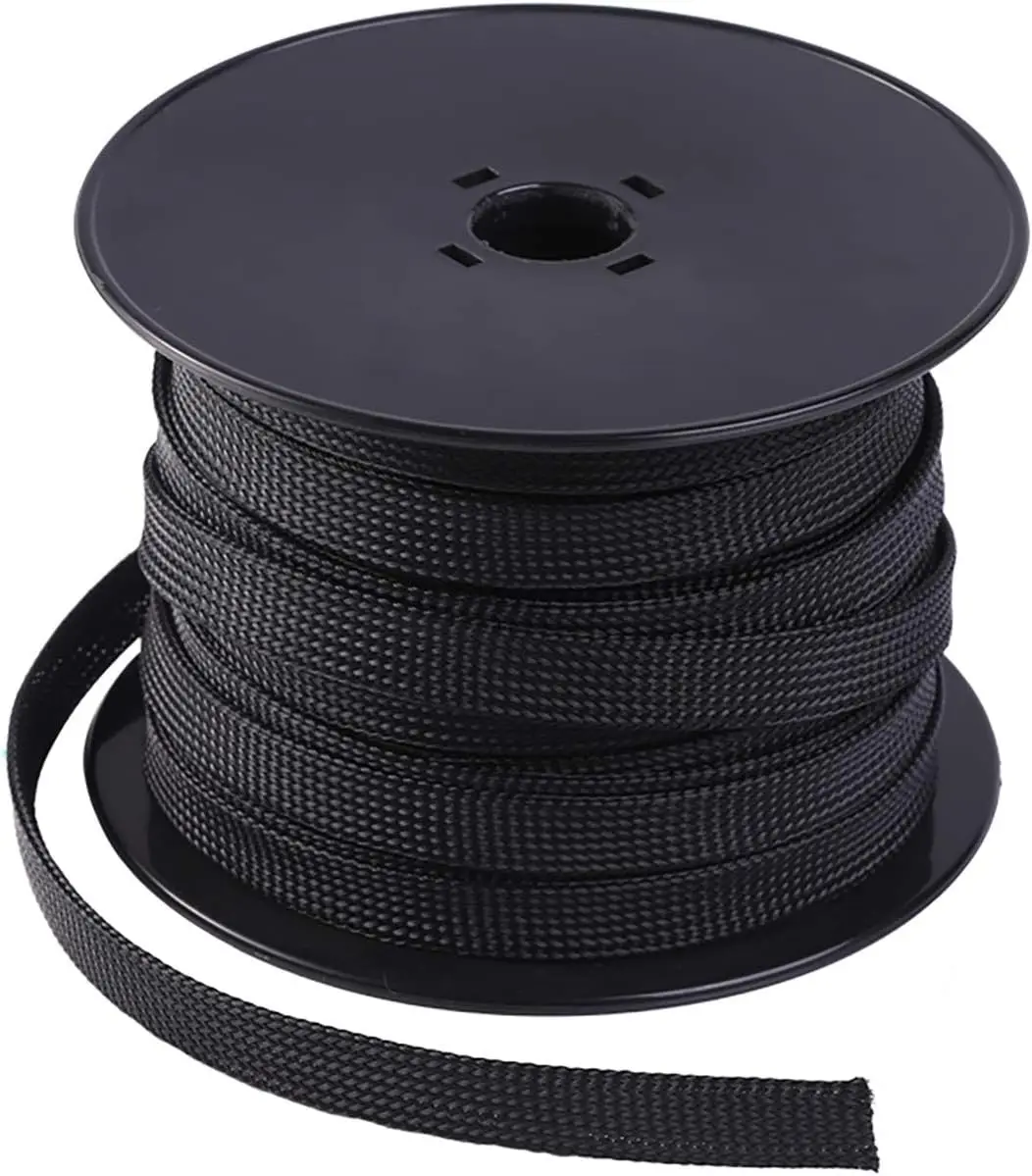 1/4" x 100ft PET Expandable Braided Cable Sleeve - Black Wire Sleeving for Audio Video Automotive Home Electronics
1/4" x 100ft PET Expandable Braided Cable Sleeve - Black Wire Sleeving for Audio Video Automotive Home Electronics