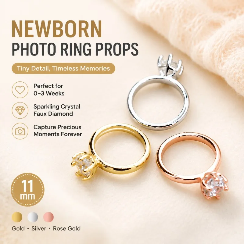Newborn Photography Rhinestone Ring Tiny Baby Finger Ornament Studio Shooting Prop Sparkling Crystal Mini Jewelry for Infant
Newborn Photography Rhinestone Ring Tiny Baby Finger Ornament Studio Shooting Prop Sparkling Crystal Mini Jewelry for Infant