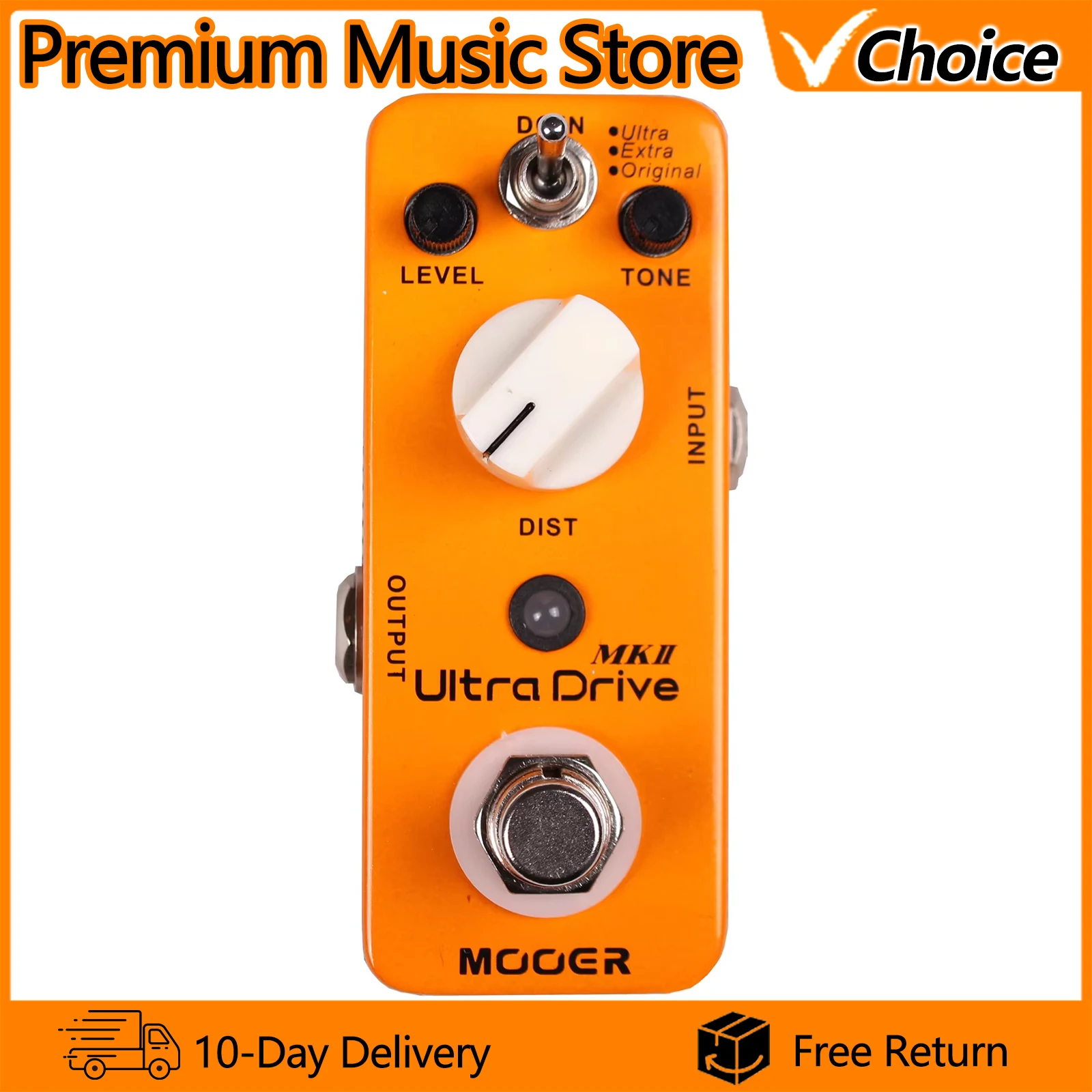 Гитарная педаль эффектов MOOER Ultra Drive MKII: дисторшн-синтезатор, 3 режима, True Bypass, цельнометаллический корпус, для электрогитары
Гитарная педаль эффектов MOOER Ultra Drive MKII: дисторшн-синтезатор, 3 режима, True Bypass, цельнометаллический корпус, для электрогитары