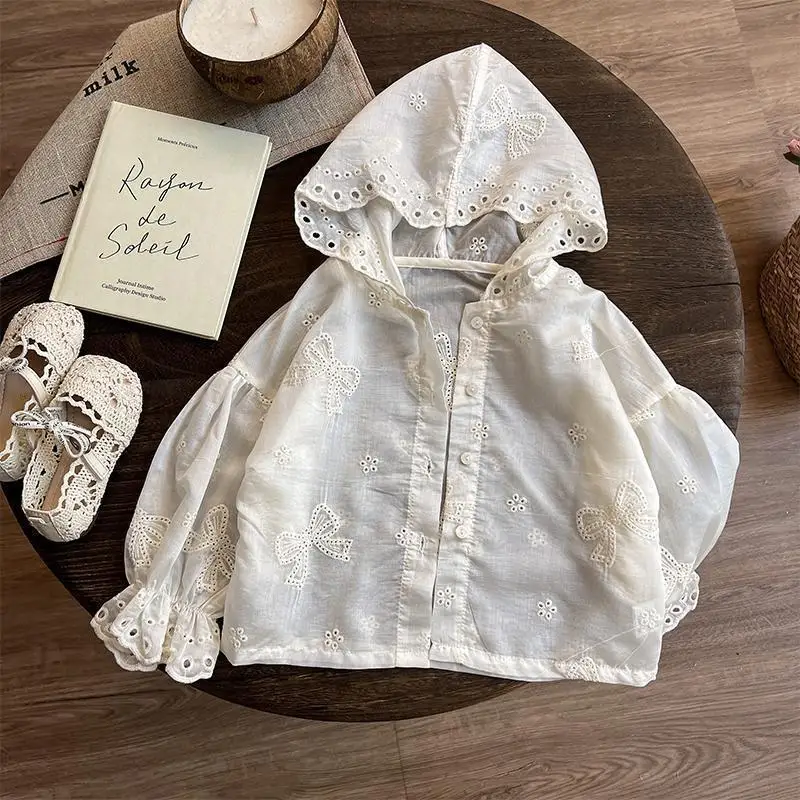 Summer Girls Stylish Hollow-out Embroidered Lace Lightweight Hooded UV Protective Jacket Kids Sun Coat Children Outfit Top 1-9Yr
Summer Girls Stylish Hollow-out Embroidered Lace Lightweight Hooded UV Protective Jacket Kids Sun Coat Children Outfit Top 1-9Yr