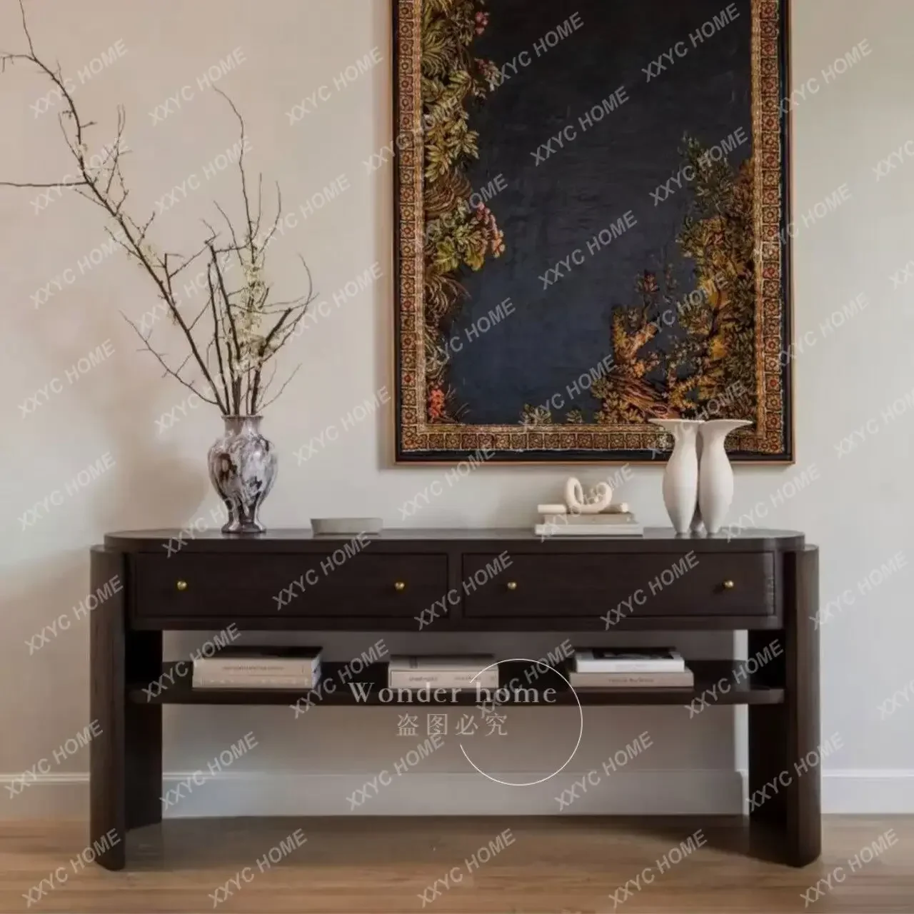 retro style solid wood entrance table, living room strip case, foyer strip case table
retro style solid wood entrance table, living room strip case, foyer strip case table