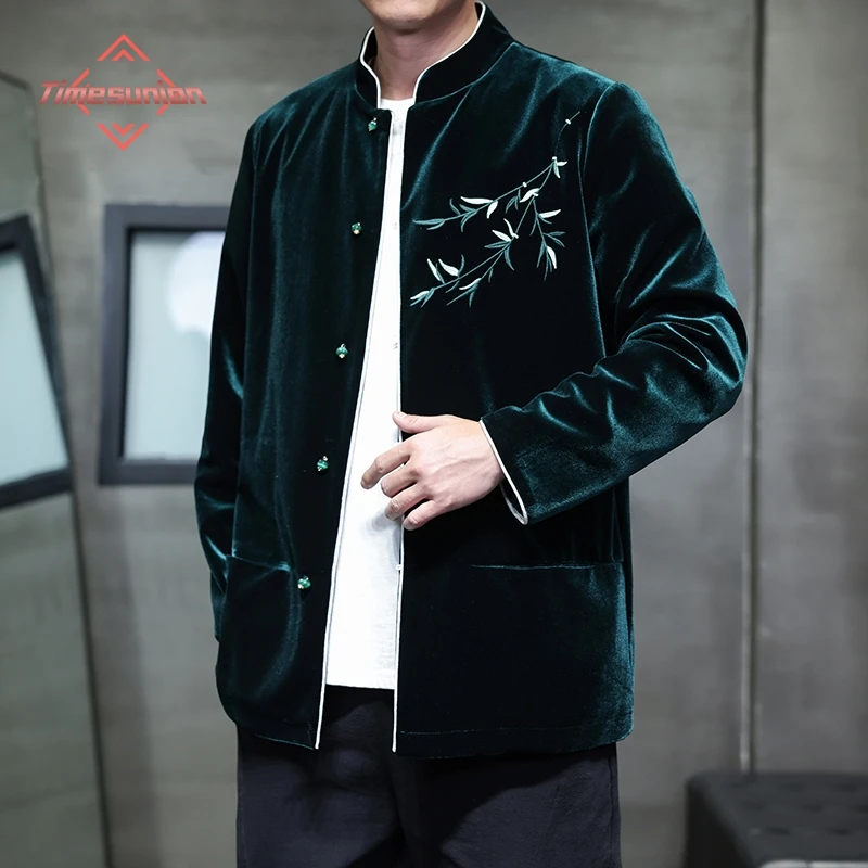 Retro Velvet Jackets for Man Tang Suit Button Chinese Embroidery Loose Autumn and Winter Outerwear Large Size Men's Clothing
Retro Velvet Jackets for Man Tang Suit Button Chinese Embroidery Loose Autumn and Winter Outerwear Large Size Men's Clothing