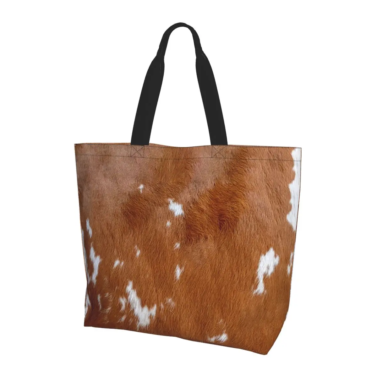 Stylish Cow Fur Cowhide Texture Cow Skin Print Patter Shopping Tote Bag Canvas Shoulder Bags Shopper Grocery Handbag for Women
Stylish Cow Fur Cowhide Texture Cow Skin Print Patter Shopping Tote Bag Canvas Shoulder Bags Shopper Grocery Handbag for Women