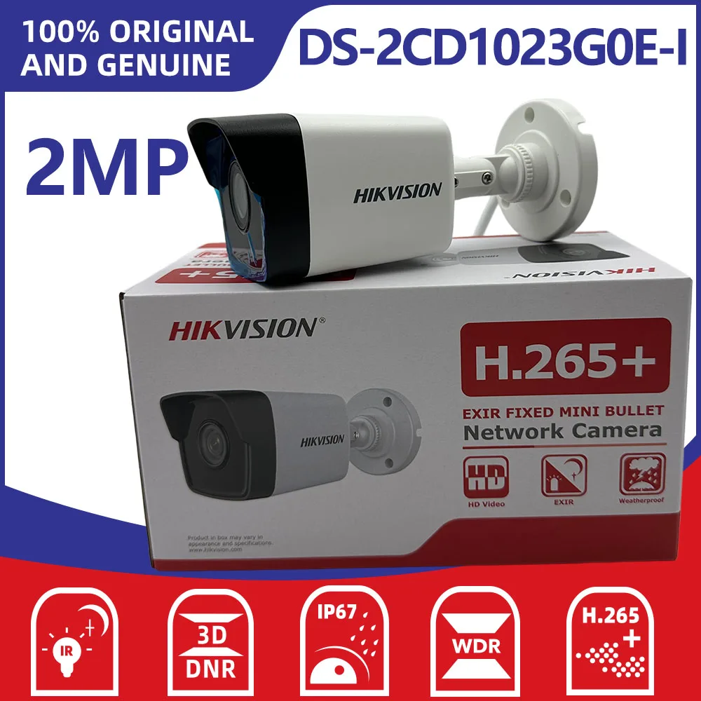Hikvision DS-2CD1023G0E-I 2MP IP Bullet Camera IP67 Waterproof 30M IR Night Vision H.265+ Compression DWDR 3D DNR PoE Supported
Hikvision DS-2CD1023G0E-I 2MP IP Bullet Camera IP67 Waterproof 30M IR Night Vision H.265+ Compression DWDR 3D DNR PoE Supported