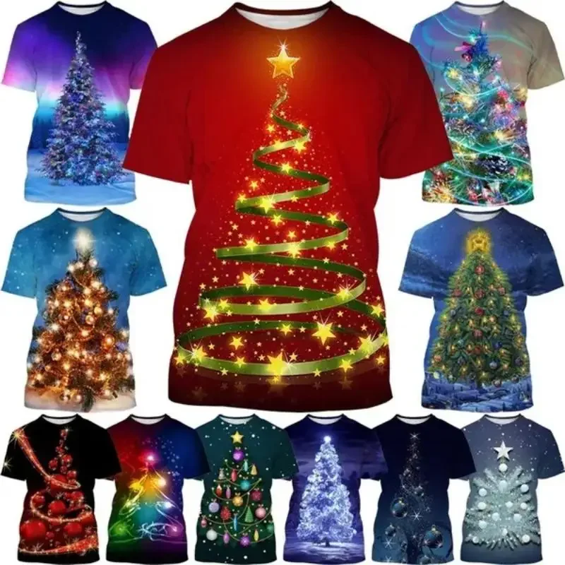 Christmas Tree Printed 3D T-shirts Fashionable Christmas Personalized Designs for Men and Women, Fun Casual Short-sleeved Tops
Christmas Tree Printed 3D T-shirts Fashionable Christmas Personalized Designs for Men and Women, Fun Casual Short-sleeved Tops