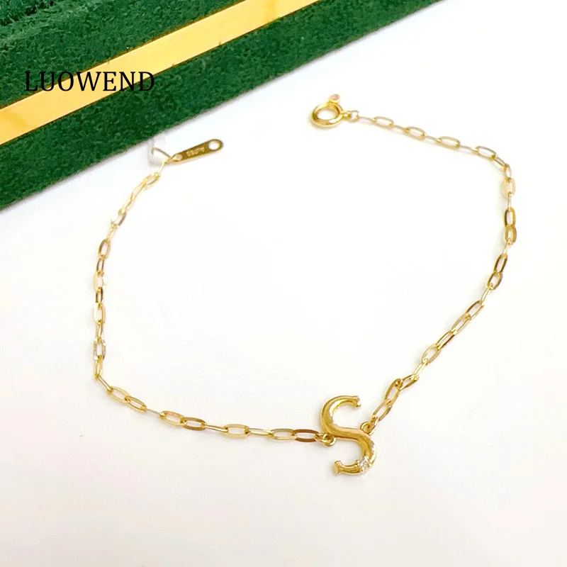 LUOWEND 100% 18K Yellow Bracelet Fashion S-Shape Design Real Natural Diamond Bracelet for Women Birthday Gift Fine Jewelry
LUOWEND 100% 18K Yellow Bracelet Fashion S-Shape Design Real Natural Diamond Bracelet for Women Birthday Gift Fine Jewelry