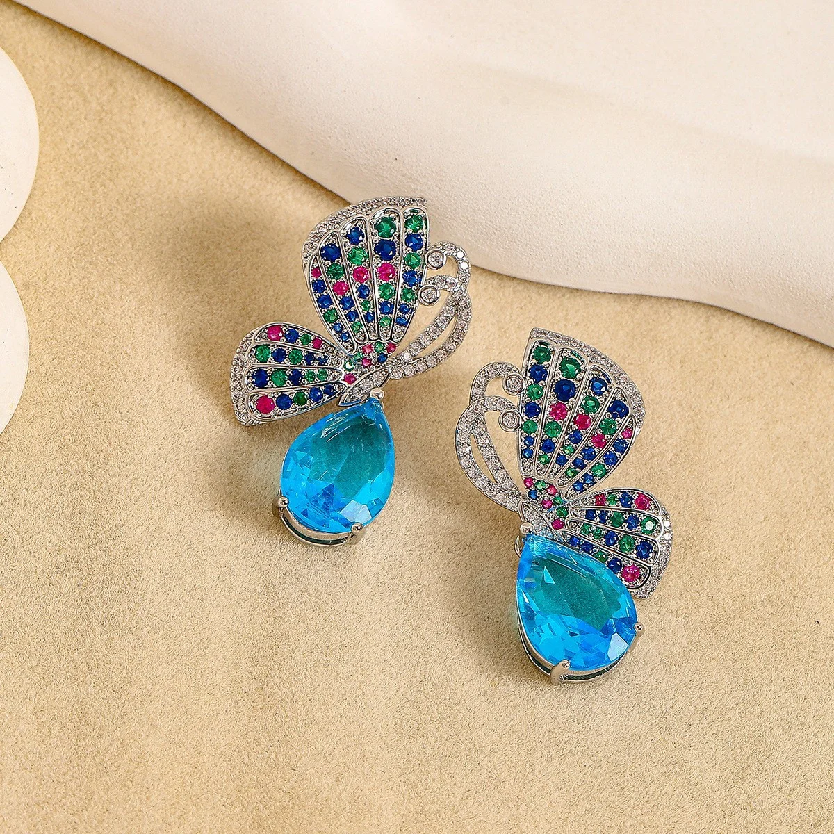 925 Silver Needle Luxury Multicolor Gemstone Butterfly Drop Earrings, Elegant Party Statement Jewelry Gift for Women
925 Silver Needle Luxury Multicolor Gemstone Butterfly Drop Earrings, Elegant Party Statement Jewelry Gift for Women