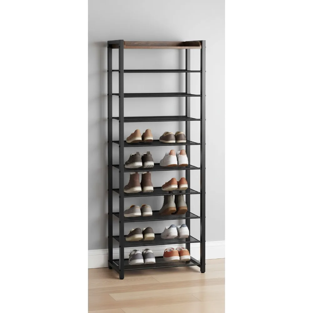 10-Tier Shoe Rack Organizer, Narrow Space-Saving Design, Holds 18-20 Pairs, Sturdy for Entryway Hallway Living Room Rustic Brown
10-Tier Shoe Rack Organizer, Narrow Space-Saving Design, Holds 18-20 Pairs, Sturdy for Entryway Hallway Living Room Rustic Brown
