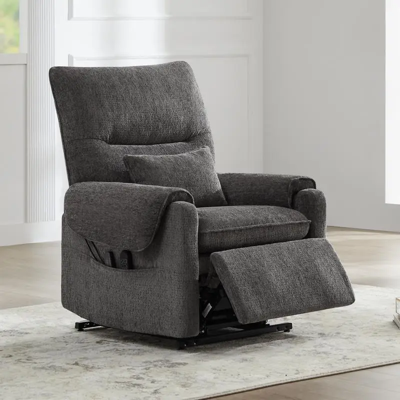 30" Power Lift Assist Recliner Chair Steel Gray Chenille Fabric
30" Power Lift Assist Recliner Chair Steel Gray Chenille Fabric