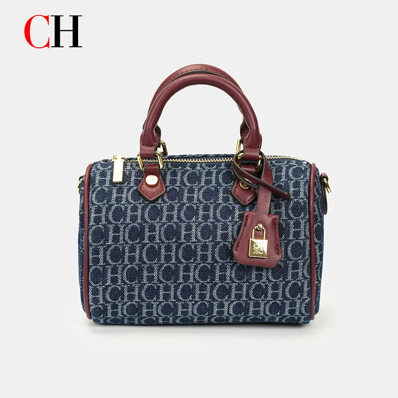CH Womens Denim Monogram Boston Bag Leather Trim Lock Detail Crossbody Handbag Fashion Top Handle Bag
CH Womens Denim Monogram Boston Bag Leather Trim Lock Detail Crossbody Handbag Fashion Top Handle Bag
