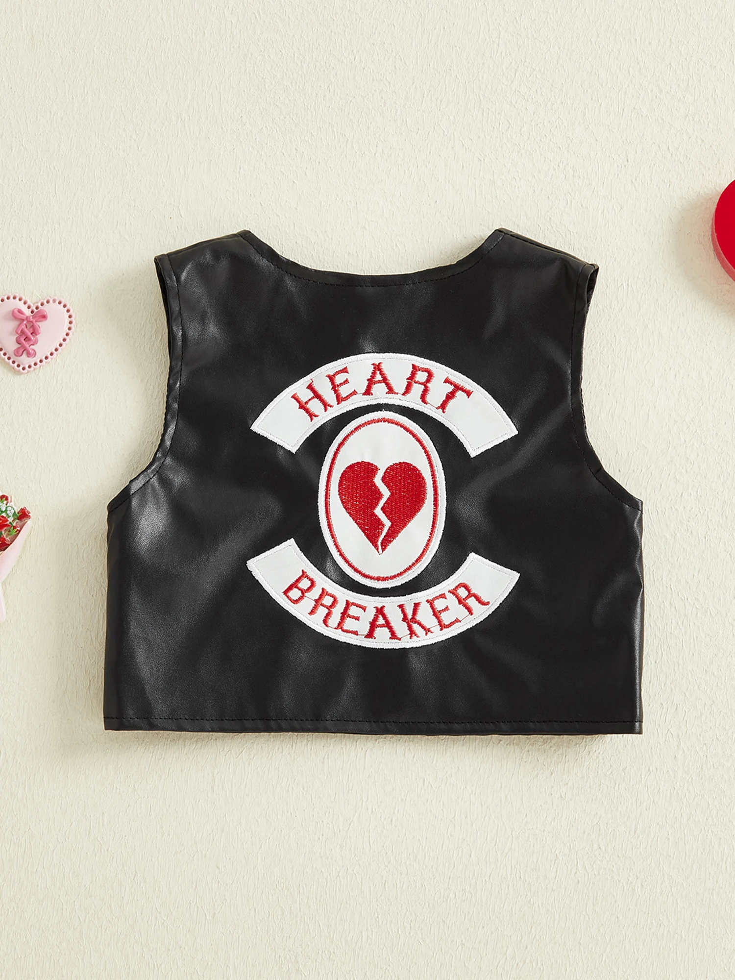 Men s Valentine s Day Leather Vest with Heart Letter Embroidery Sleeveless V Neck Open Front Jacket for Holiday and Everyday
Men s Valentine s Day Leather Vest with Heart Letter Embroidery Sleeveless V Neck Open Front Jacket for Holiday and Everyday