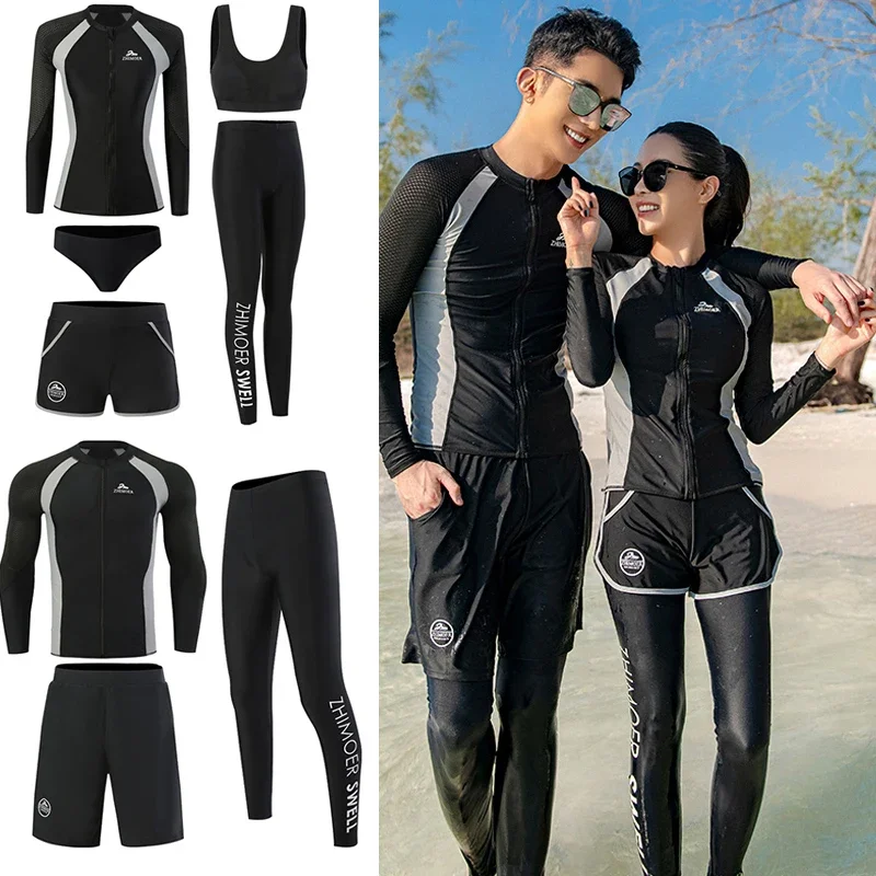 2025 New Rash Guards 3/5pcs Men Women Matching Couples Full Body Swimsuit Long Sleeve Sunsuit Zip Outfits Activewear Tracksuit
2025 New Rash Guards 3/5pcs Men Women Matching Couples Full Body Swimsuit Long Sleeve Sunsuit Zip Outfits Activewear Tracksuit