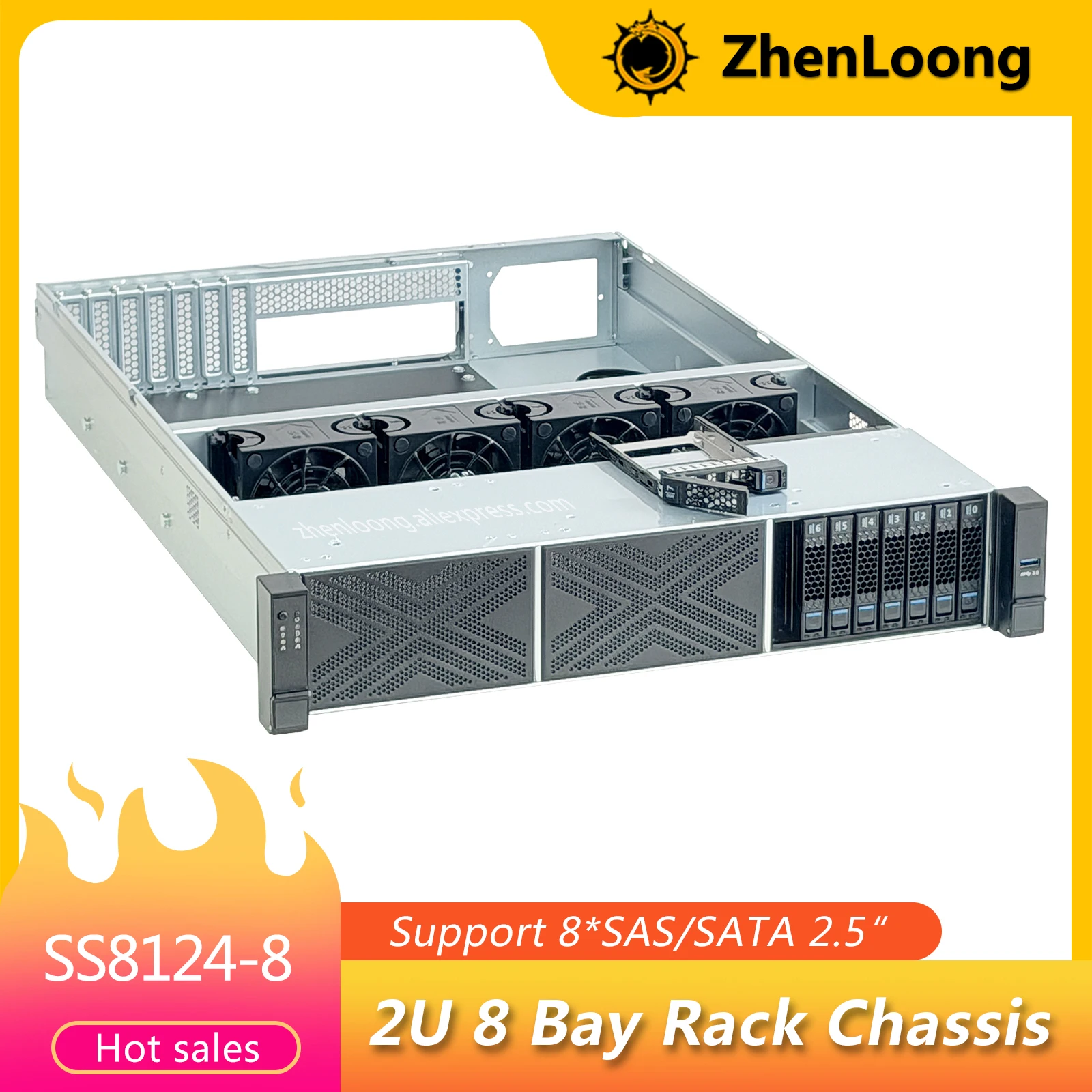 ZhenLoong SS8124-8 2U 8 Bay SAS/SATA Hot Swappble Hard Drive Location Rack Server Chassis with 12Gb Backplane SFF8643 Interface
ZhenLoong SS8124-8 2U 8 Bay SAS/SATA Hot Swappble Hard Drive Location Rack Server Chassis with 12Gb Backplane SFF8643 Interface
