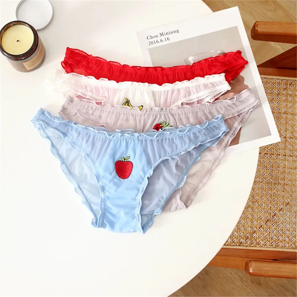 Girl's Sheer Panties with Ruffled Edge and Mesh Trim-nylon/spandex Elastic Stretch Lace Underwear for Sexy Comfort
Girl's Sheer Panties with Ruffled Edge and Mesh Trim-nylon/spandex Elastic Stretch Lace Underwear for Sexy Comfort