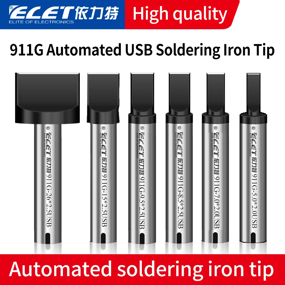 The 5PCS/911G USB soldering iron tip robot factory data cable soldering is suitable for automatic soldering equipment
The 5PCS/911G USB soldering iron tip robot factory data cable soldering is suitable for automatic soldering equipment