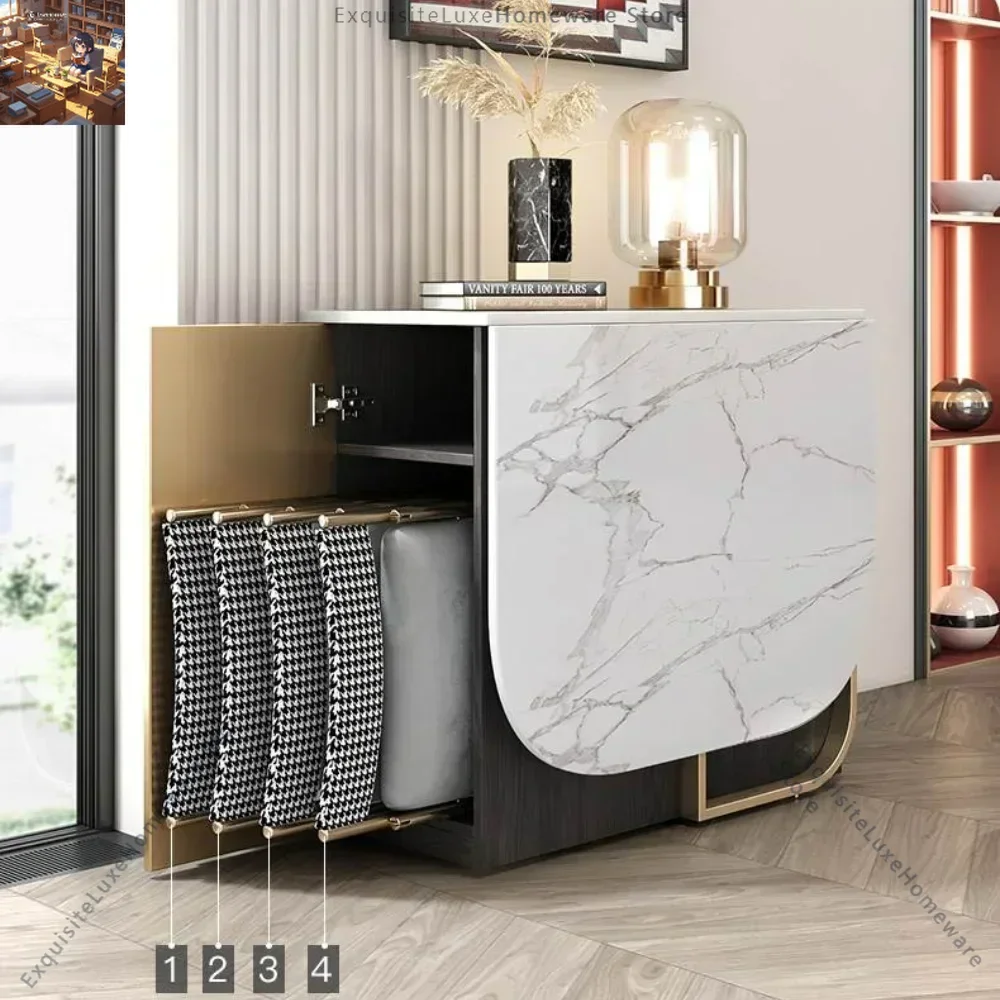 Light Luxury Folding Dining Table And Chair Set Small Apartment Modern Multifunctional Kitchen Rock Board Table Mesa Furniture
Light Luxury Folding Dining Table And Chair Set Small Apartment Modern Multifunctional Kitchen Rock Board Table Mesa Furniture