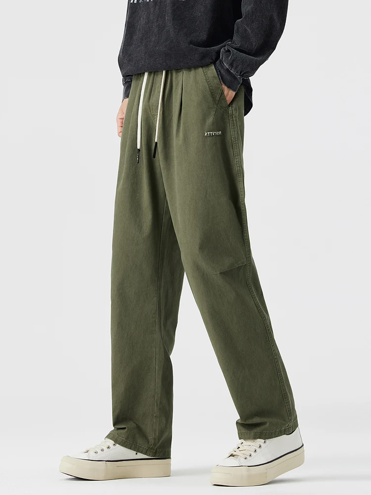 Autumn Men's Straight Casual Pants 100% Cotton Elastic Waist Comfortable Loose Drawstring Sweatpants Male Fashion Trousers
Autumn Men's Straight Casual Pants 100% Cotton Elastic Waist Comfortable Loose Drawstring Sweatpants Male Fashion Trousers