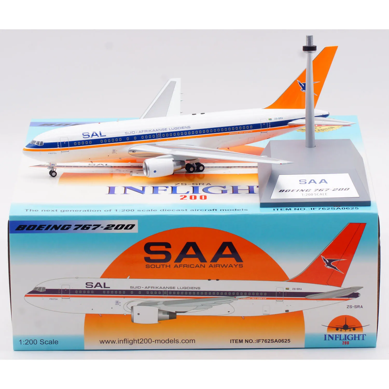 IF762SA0625 Коллекционный самолет из сплава, подарок, INFLIGHT, 1:200, южноафриканские воздушные пути, Boeing B767-200ER, литая под давлением модель самолета ZS-SRA
IF762SA0625 Коллекционный самолет из сплава, подарок, INFLIGHT, 1:200, южноафриканские воздушные пути, Boeing B767-200ER, литая под давлением модель самолета ZS-SRA