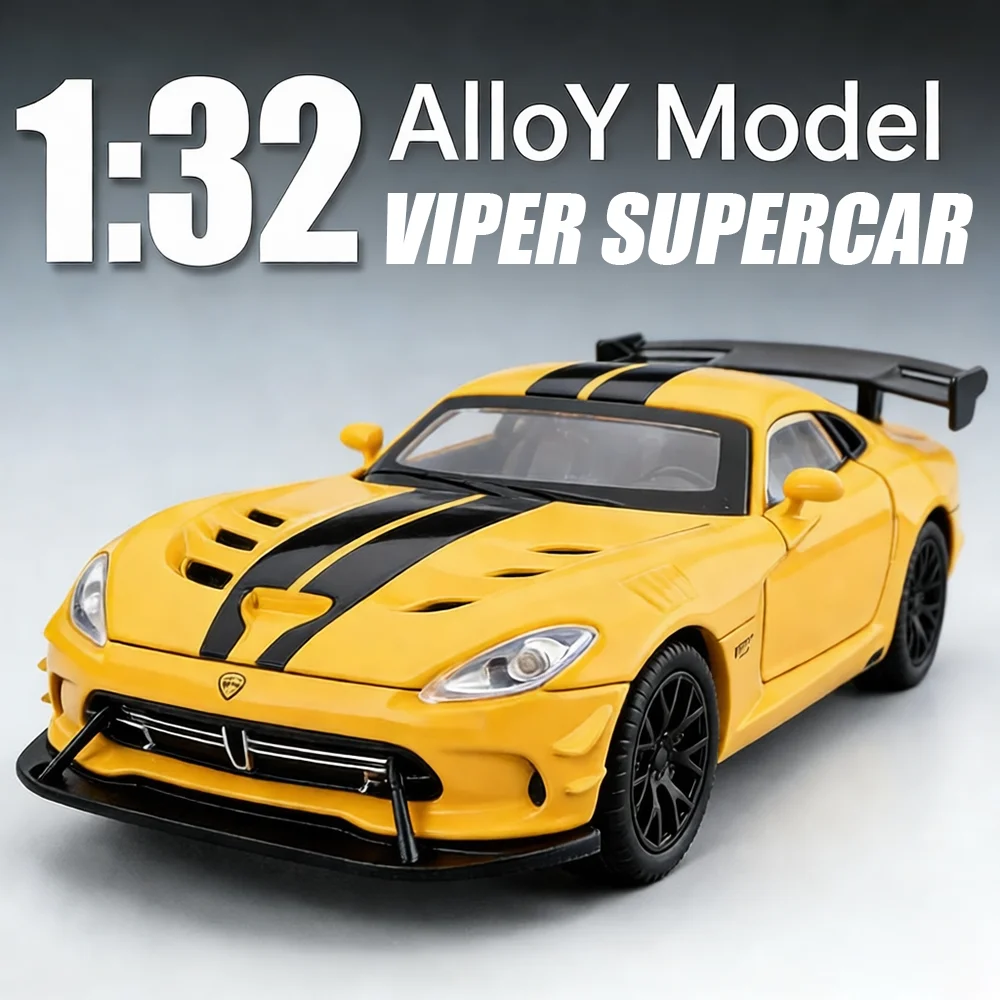 1:32 Viper GTR R35 Miniature Sports Cars Toy Models Alloy Diecast Doors Opened Rubber Tires Pull Back Supercar Gifts for Friends
1:32 Viper GTR R35 Miniature Sports Cars Toy Models Alloy Diecast Doors Opened Rubber Tires Pull Back Supercar Gifts for Friends