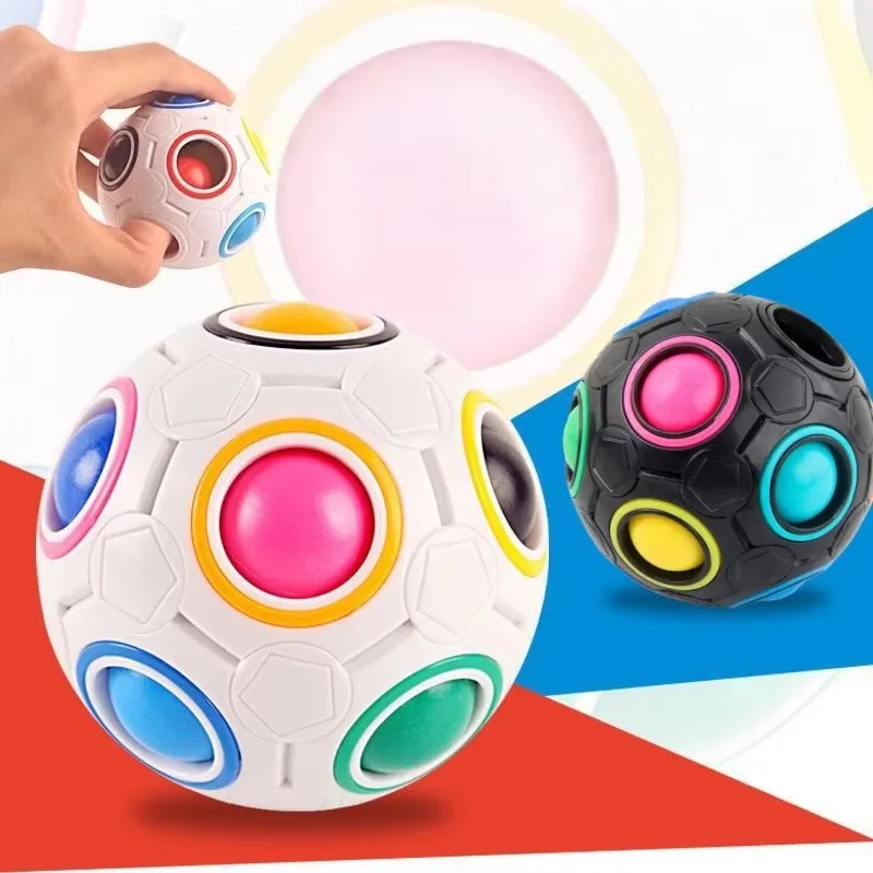 Magic Rainbow Puzzle Ball Cube Speed Ball Fun Brain-training Stress Reliever Fidget Ball Toy Christmas for Kids And Adults
Magic Rainbow Puzzle Ball Cube Speed Ball Fun Brain-training Stress Reliever Fidget Ball Toy Christmas for Kids And Adults