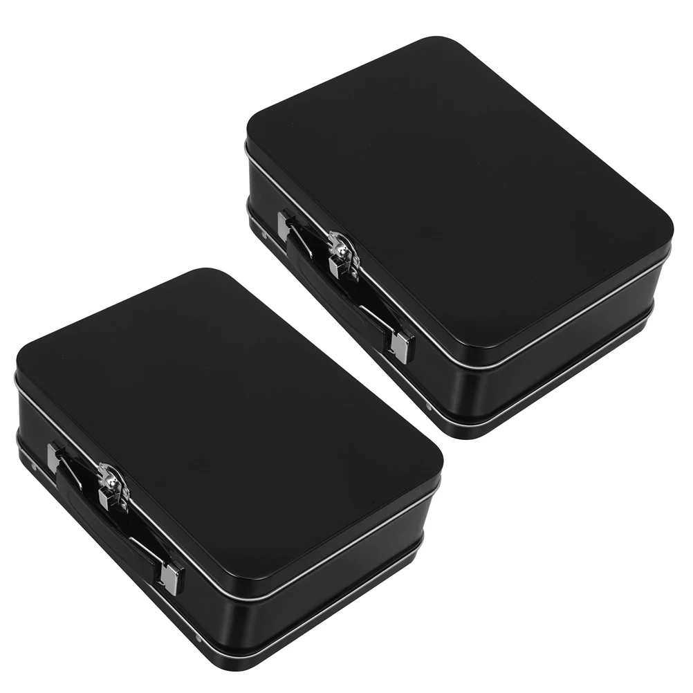 2pcs Tinplate Box Black Mini Storage Case Desk Organizer Jewelry Souvenir Trinket Lockable Metal Box Desktop Decorative Gift
2pcs Tinplate Box Black Mini Storage Case Desk Organizer Jewelry Souvenir Trinket Lockable Metal Box Desktop Decorative Gift
