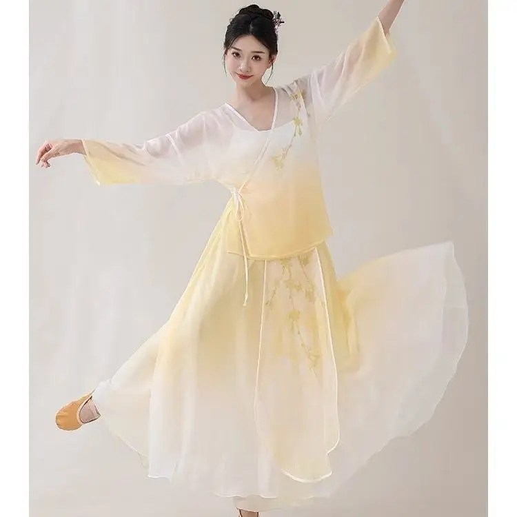 New Classical Dance Costume, New Chinese Style Printed Gradient Gauze Dress, Elegant Large Swing Skirt, Chinese Dance,
New Classical Dance Costume, New Chinese Style Printed Gradient Gauze Dress, Elegant Large Swing Skirt, Chinese Dance,