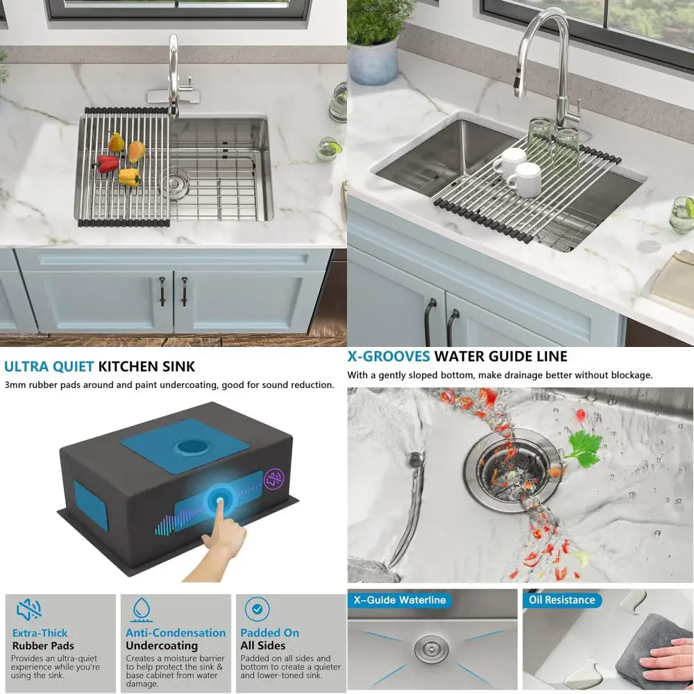 16 Gauge Stainless Steel 27x18 Single Bowl Undermount Kitchen Sink - Deep Counter Basin
16 Gauge Stainless Steel 27x18 Single Bowl Undermount Kitchen Sink - Deep Counter Basin